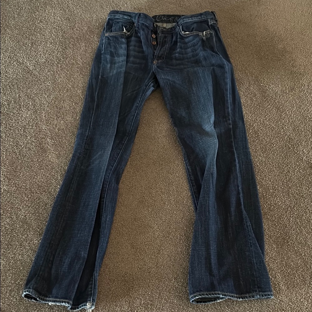 Men’s 32/30 chip & pepper wide legged jeans